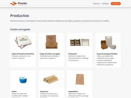 Sitio web Empaques Premier